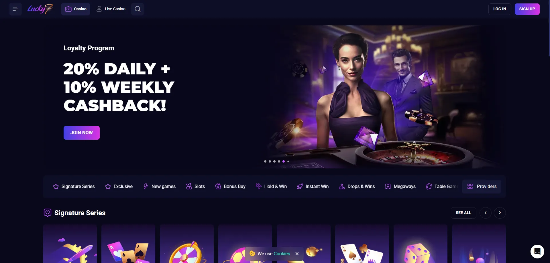 Lucky Seven casino official promotions page — latest bonus codes 2026