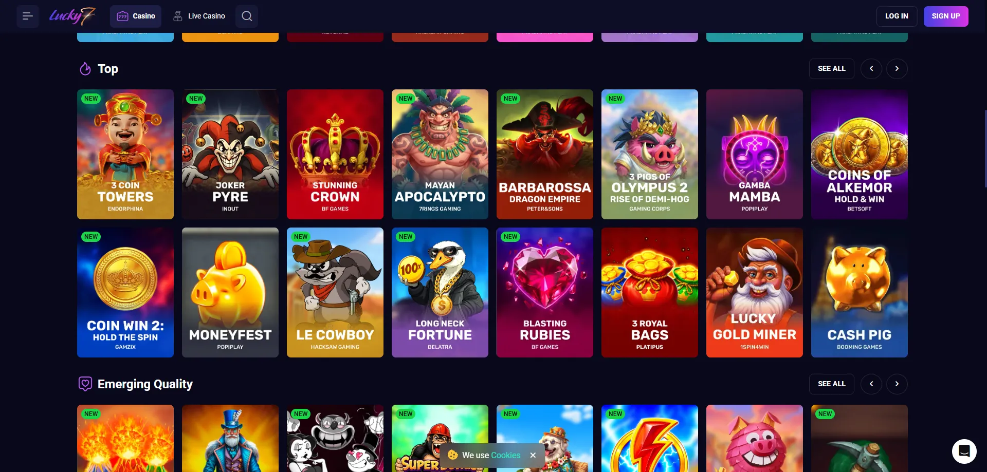 Browse thousands of online slots at Lucky Seven Casino — lucky7even game lobby
